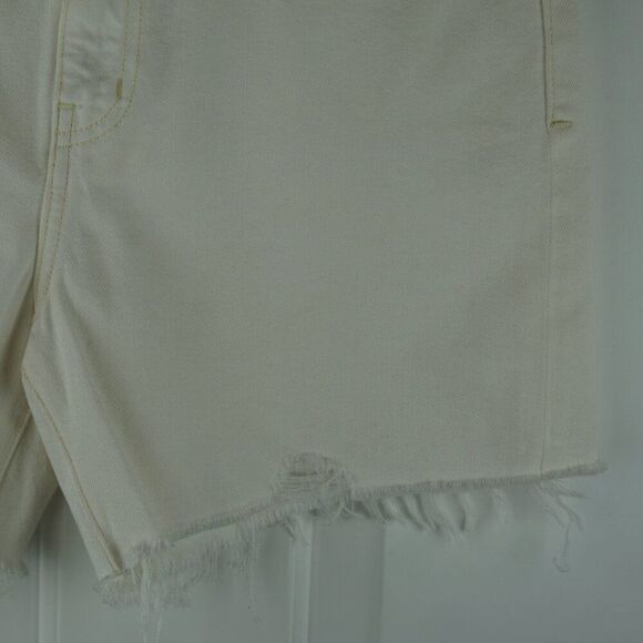 New Etica Skylar Cutoff High Rise Relaxed Denim Shorts in Vintage White size 26 - Picture 7 of 14